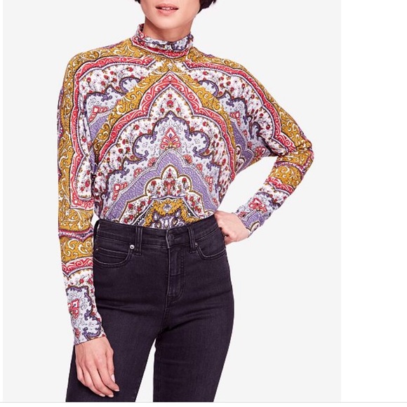 Free People Chase me Turtleneck Tee - Picture 4 of 5